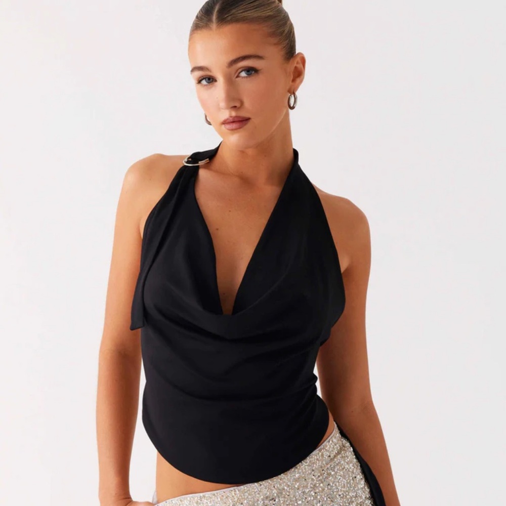 Peppermayo Black Halter Top
